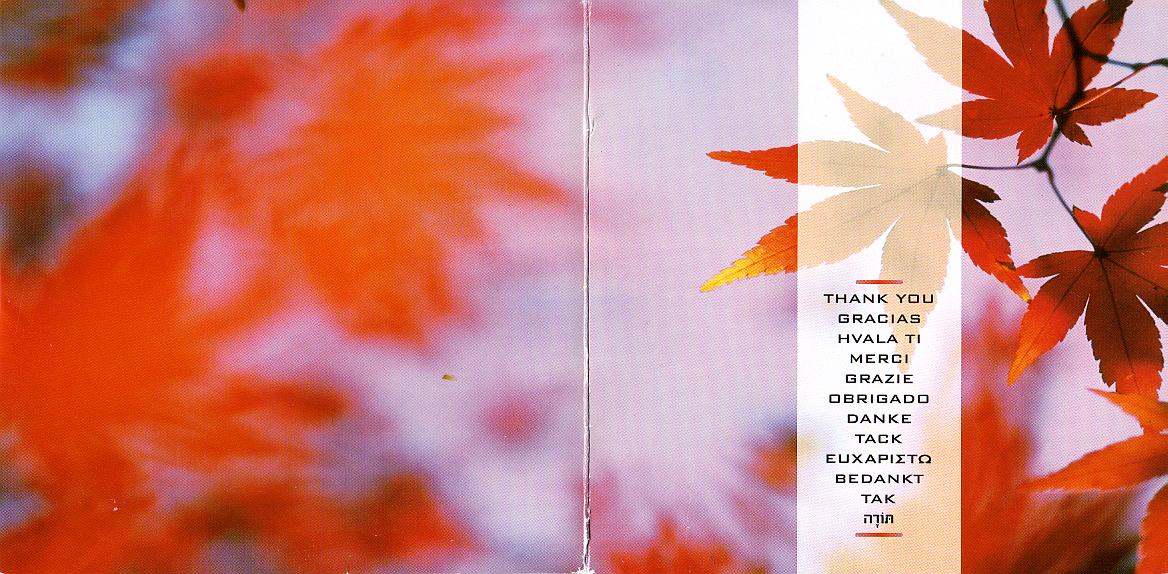 Thank You 2001 CD Cover Thank You 2001 CD Cover