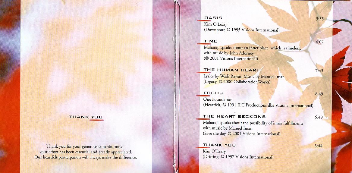 Thank You 2001 CD Inner Sleeve Thank You 2001 CD Inner Sleeve