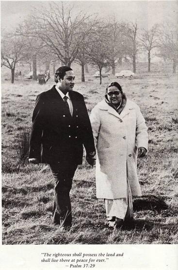 Mata Ji and Bhole Ji: The righteous shall possess the land and shall live there at peace for ever. - Psalm 37:29