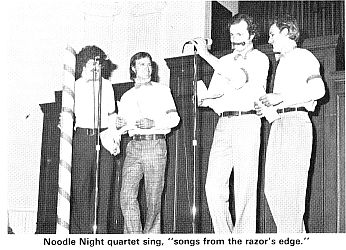 Noodle Night quartet sing, "songs from the razors edge."