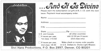 Prem Rawat: Divine Times magazine