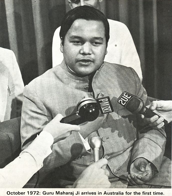 October 1972: Guru Maharaj Ji arrives in Australia for the first time