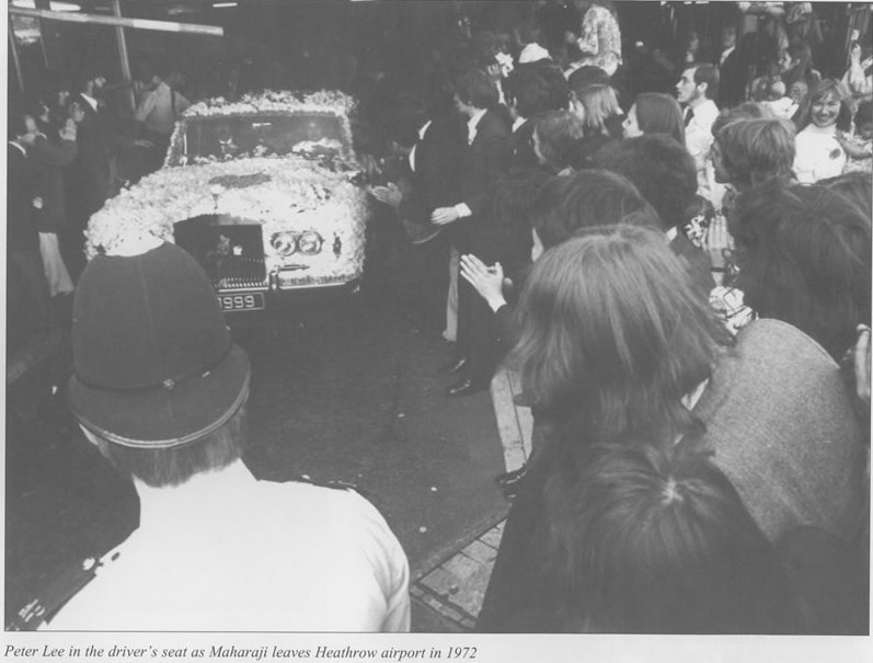 Peter Lee in the driver's seat as Maharaji leaves Heathrow airport in 1972 Peter Lee in the driver's seat as Maharaji leaves Heathrow airport in 1972