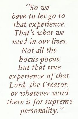 So we have to let go to that experience.