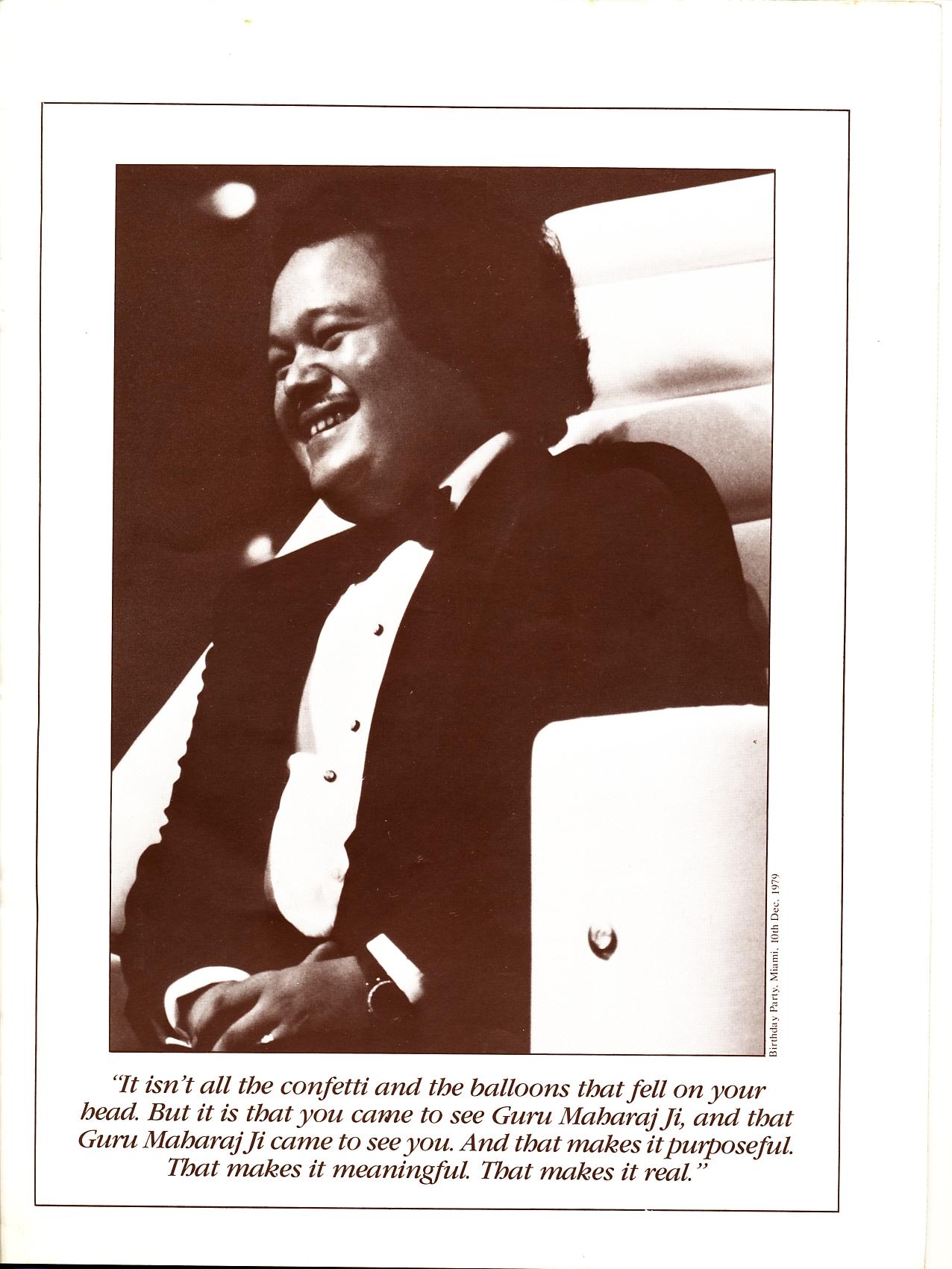 Prem Rawat Inspirational Speaker At His Birthday Party, Miami, 10th December, 1979