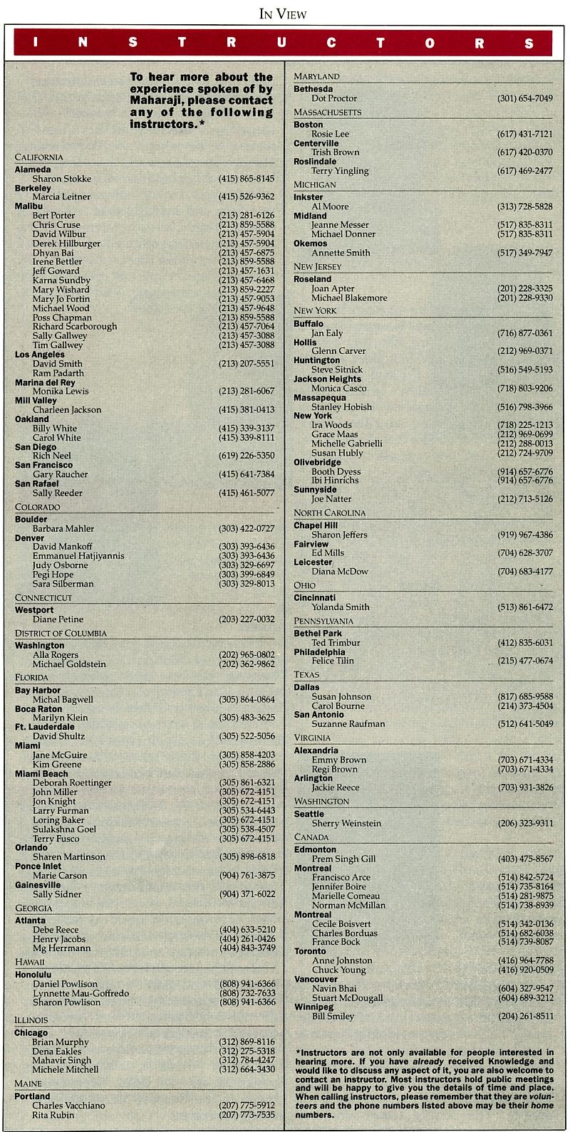 INSTRUCTORS INSTRUCTORS