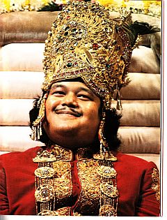 The Teenage Satguru Maharaji (Prem Rawat) Dressed as Krishna On Throne