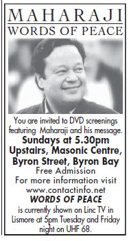 Byron Bay Maharaji ads