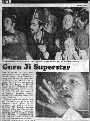 Enthusiastic supporters contributed large sums to the Guru's 'bank'